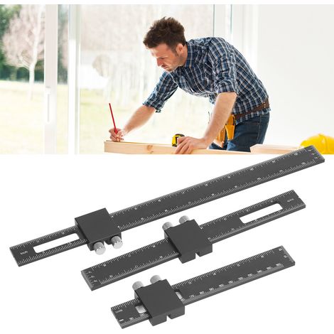 Set mit 3 Zoll-Markierungslinealen für die Holzbearbeitung, T-Winkel aus Aluminiumlegierung, Holzbearbeitungslehren, T-Winkel (1/5)