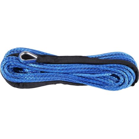 Câble de treuil synthétique 3/16 po x 50 po7700 lbavec gaine de protection pour VTT/SSV (bleu) (1/5)