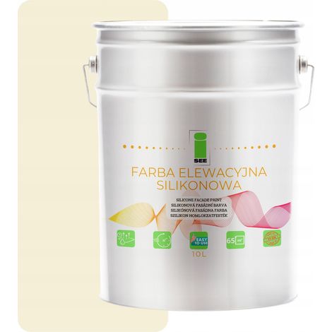 VERNICE PER FACCIATE AL SILICONE BIANCO LEGGERMENTE GIALLA TONALITÀ GIALLA 10L (1/5)
