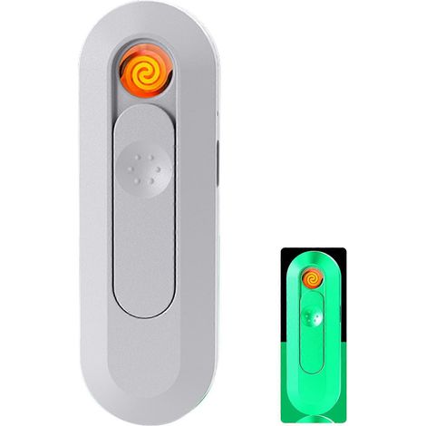 Briquet mini coupe-vent, briquet portable sans flamme pour le camping et les activités de plein air, blanc lumineux (1/5)