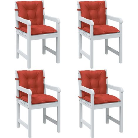Niedriglehner-Auflagen 4 Stk. Melange Rot 100x50x7 cm Stoff