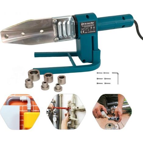 Polifusore Saldatore 1500W con 6 Matrici per Saldare tubi Plastica PVC VP11701 (1/5)