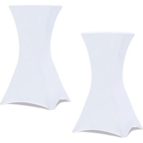 Lot de 2 housses blanches pour table haute pliante 110 CM (1/4)