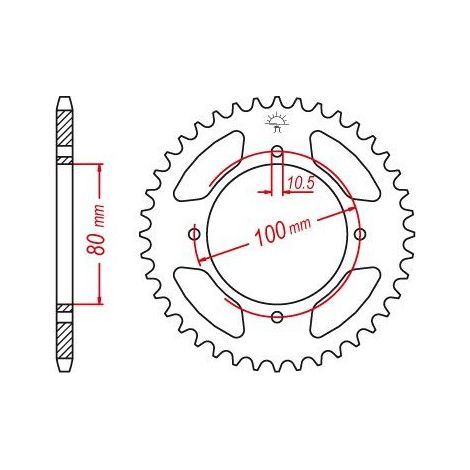 Couronne Acier Suzuki - 428 - 45 Dents - Similaire JTR1794 - Made in Germany
