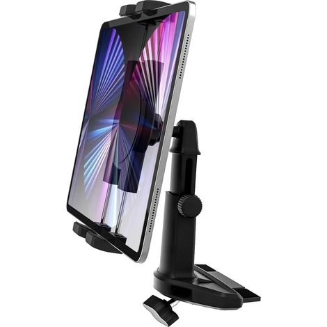 Support Tablette pour Voiture CD, Support Tablette Voiture Lecteur CD Porte Vehicule CD Slot avec Bras Télescopique, pour Tablette 4-13" Téléphones (1/5)