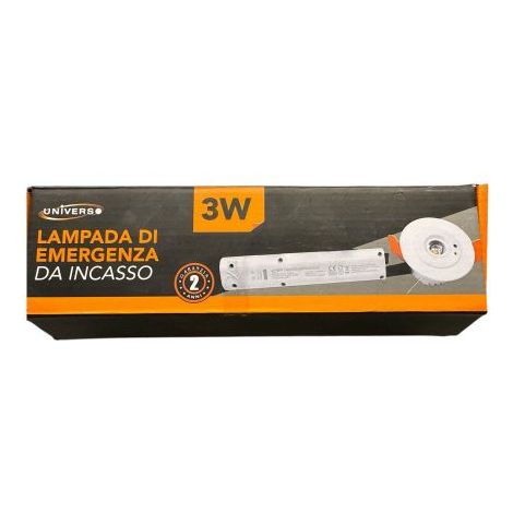 Lampada Emergenza da Incasso Mini Faretto LED 3W COB Luce Fredda 6500k