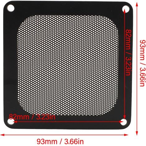 Magnetic dust filters for PC fans – 4 pieces, black PVC, 93 x 93 mm (1/4)