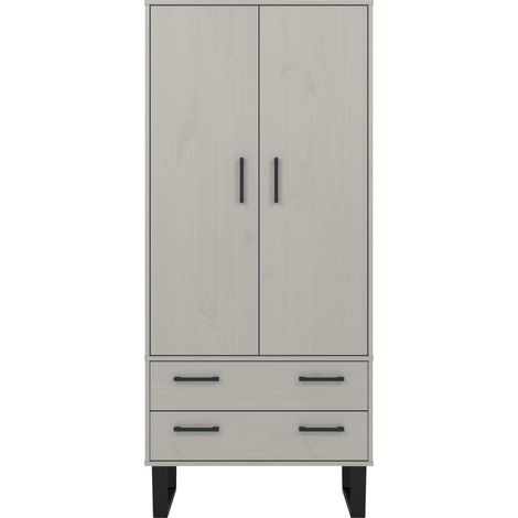 2 Door, 2 Drawer Wardrobe Grey Wax Finish (1/4)