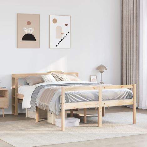 vidaXL Letto per Anziani con Testiera 120x200 cm Legno Massello Pino (1/4)