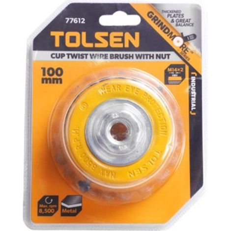Dado per spazzola a tazza ritorta 75mm, TOLSEN. (1/5)