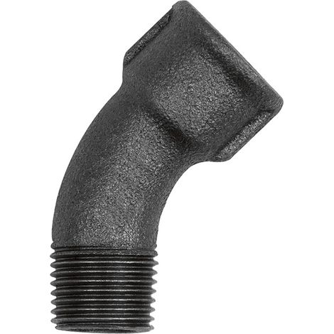 Riegler Bogen 40, 45°, Rp 3/8 i., R 3/8 a., Temperguss schwarz
