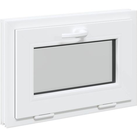 Ventana de sótano RISOR 60 x 40 cm PVC y vidrio Blanco vidaXL