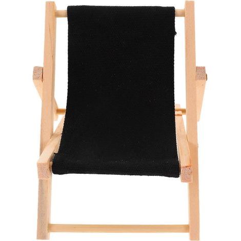 Handyhalterung in Strandstuhlform, Schreibtischaccessoire – 12 x 12 x 10 cm – Schwarz (1/4)