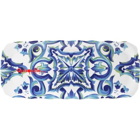 Fade vassoio rettangolare Maiorca melamina decoro mediterraneo 48x20 cm