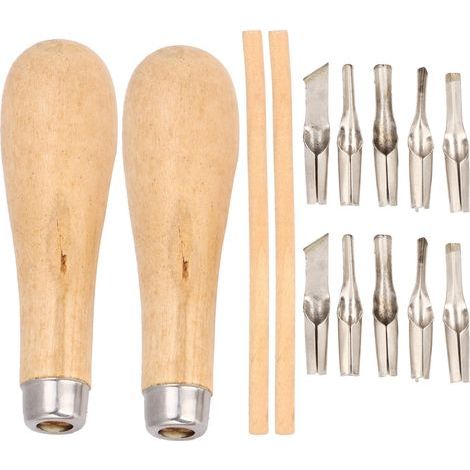 Lntyq Ciseaux à Bois pour Bois, Outil de Sculpture 5 in 1 Décapage Couteau avec 10 Lames de Rechange et Manche en 2 Bois, Sculptures de Bricolage Jeu de Ciseaux a Bois pour Débutants, Sculpteur, Char (1/5)