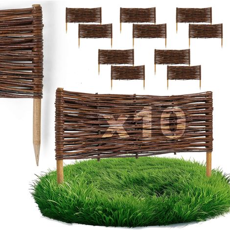 Lot de 10 Bordures Osier Bogateco Saule Naturel 60x30 cm (1/5)