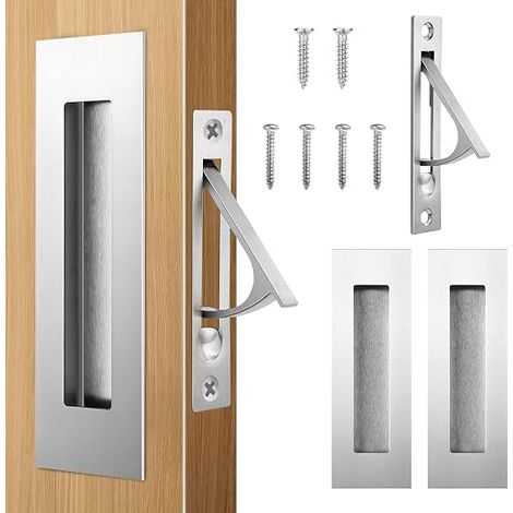 HBL' Kit rail porte coulissante meuble argenté