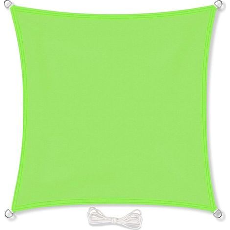 Voile d'ombrage Auvent Résistante aux Imperméable pour Patio & Terrasse Jardin de Protection Solaire 90% Une Protection des Rayons UV avec Corde Libre Carré Sand (2x2m, Vert) (1/5)