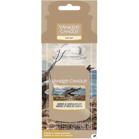 Vela para coche Yankee Candle, fragancia individual para coche, ámbar y sándalo, 15 g