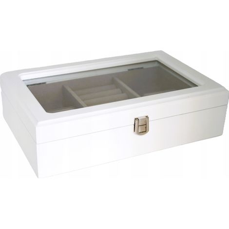 Scatola portagioie in legno bianco (1/5)