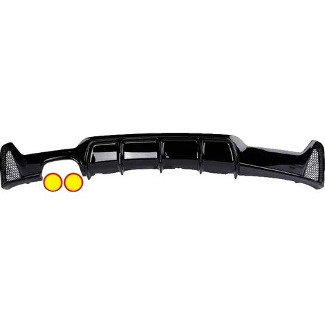 Difusor trasero para parachoques, fibra de vidrio de alta calidad, diseño deportivo, salida simple-doble. (1/2)