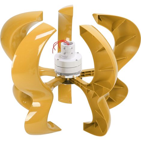 Éolienne 600W 5 pales avec contrôleur, générateur type gourde DTHL600w, couleur dorée, 24V, kit complet pour jardin et camping (1/5)