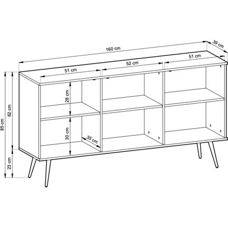 Credenza glamour beige con gambe nere, 160 x 85 x 39