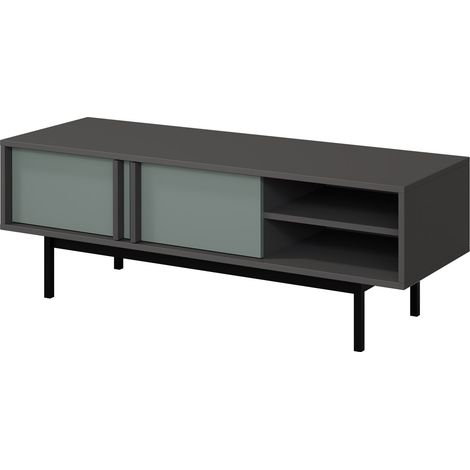 Mueble TV Levali 109, Verde polvoriento, Número de puertas: 0, Número de cajones: 0, 123x43x43cm (1/3)