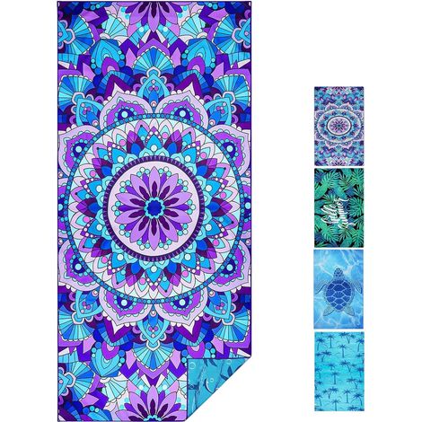 Microfiber Beach Towel, 180 x 80cm Beach Sheet, Large Quick-Drying Beach Towel, Sand-Free Towel for Beach, Travel, Pool, Sauna, Sports (1/5)