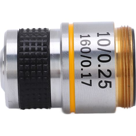 Objectif achromatique 185, transparent, standard, filetage 20 mm, pour microscope biologique, grossissement 10/0,25 (1/5)