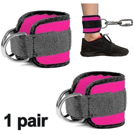 Sangle de cheville pour machines à câbles, extensions de jambes, exercices pour les fessiers-Rose red (1/5)