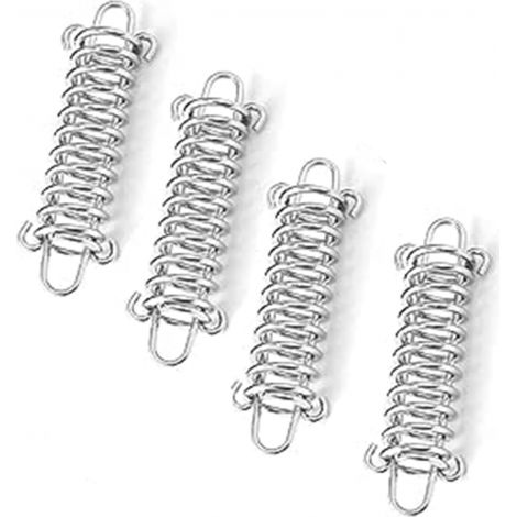Boucle de corde à ressort, 4 pièces, tendeur de ressort en acier inoxydable haute résistance, boucle de corde de tente pour camping en plein air, randonnée, pique-nique (1/5)