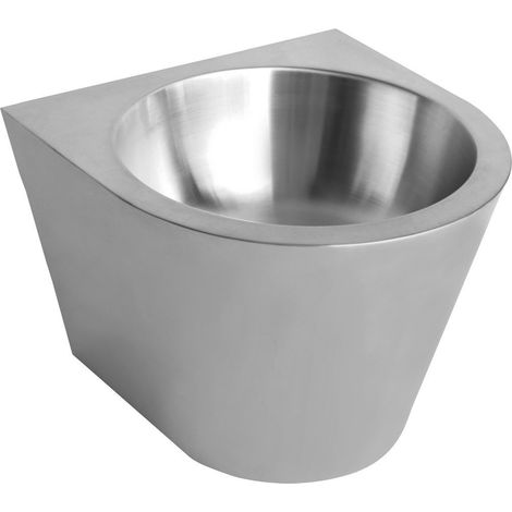 Lavabo suspendu sans trou pour robinet 360x270x360 mm, inox brossé