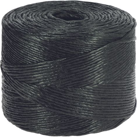 ficelle polypropylène - torsadée - 3 mm x 750 mètres - noire - bizline 730935