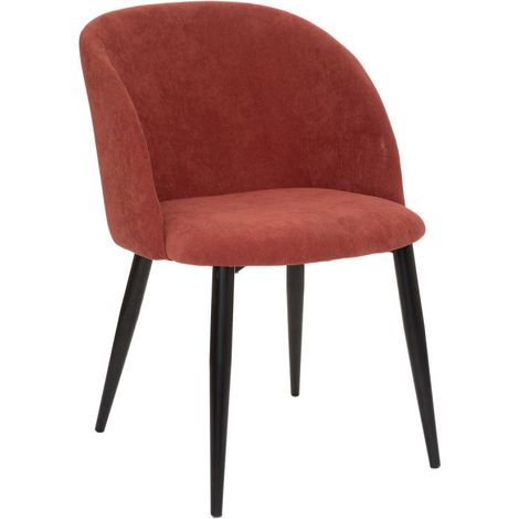 Fauteuil imitation chêne "Céleste" en velours côtelé Atmosphéra - Terracotta