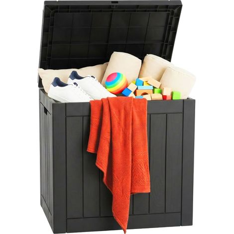 Relaxdays Baule da Giardino, Cuscini, Attrezzi, HxLxP 53x56x43 cm, 118 l, Resistente (1/5)