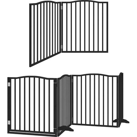 Maison Exclusive - Cancello Cani Porta Pieghevole Nero 8 Pannelli 640 cm Pioppo