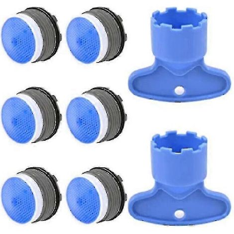 Lot de 6 aérateurs de robinet M18,5 + 2 outils de démontage d'aérateur, kit de remplacement pour baignoire ou kit de restriction de débit de 18,5 mm et aérateur (1/5)