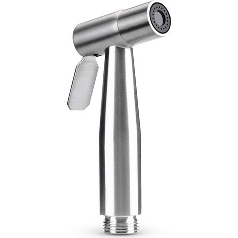 Douchette pour toilettes, acier inoxydable, douchette pour bidet, raccord fileté standard G1/2", pomme de douche en acier inoxydable 304 pour le bain des animaux domestiques, le nettoyage, l'hygiène (1/5)