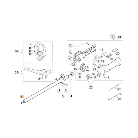 Getriebewelle für Motorsense Modelle 740S 740T ORIGINAL EMAK 4098116R