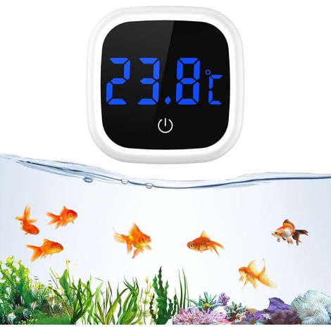 LaBlanc – Aquarium-Thermometer, digitales LCD-Aquarium-Thermometer mit LED-Touchscreen, genauer Temperatursensor, Mini-Marine-Thermometer für Aquarium, Süßwasser, Meerwasser (1/5)