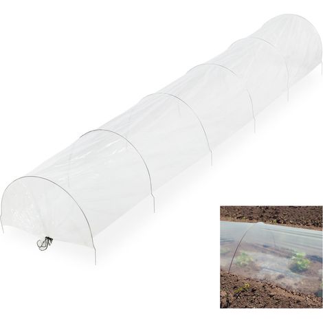Relaxdays – Tunnel de croissance pliable 3,7 m – Protection contre les nuisibles et les oiseaux – Montage facile sans outil – PVC transparent (1/5)