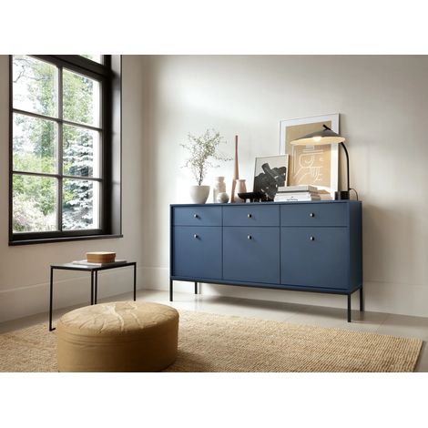 AX LIVING Kommode mit Schubladen Domiti MKS154 154 cm Dunkelblau