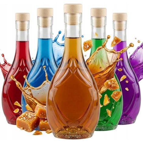 5x ICONA Glasflaschen 250ml WEIHNACHTSGESCHENK Liköre Wein Saft (1/5)