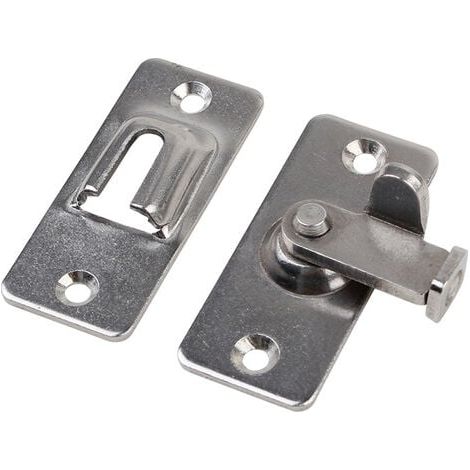 Lot de 2 quincaillerie de Porte Boucle de Porte coulissante Acier Inoxydable 90 degrés Verrouillage à Angle Droit Quincaillerie Outils Porte de sécurité Boulon de fenêtre Outils de quincaillerie de Po (1/5)