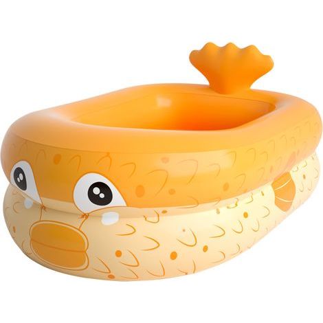 Piscine gonflable de plage pour enfants et adultes, orange, 110 x 90 x 30 cm