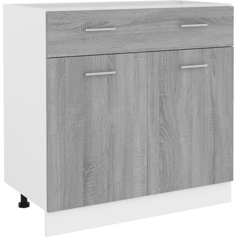 Schrank mit Schublade Sonoma Grau 80x46x81,5 cm