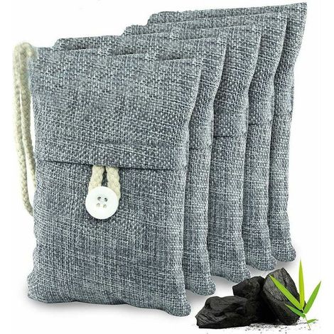 Sac Déshumidificateur - Charbon Actif de Bambou - Pour Armoire Garage Voiture Réfrigérateur Chaussures - Lot de 5