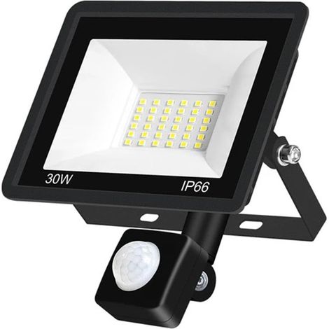 Projecteur Led Exterieur Eetecteur de Mouvement 30W,IP66 Étanche Spot LED Avec Détecteu 3000K Blanc Chaud Eclairage de Sécurité pour Jardin, Patio, Garage, Entrée (1/5)