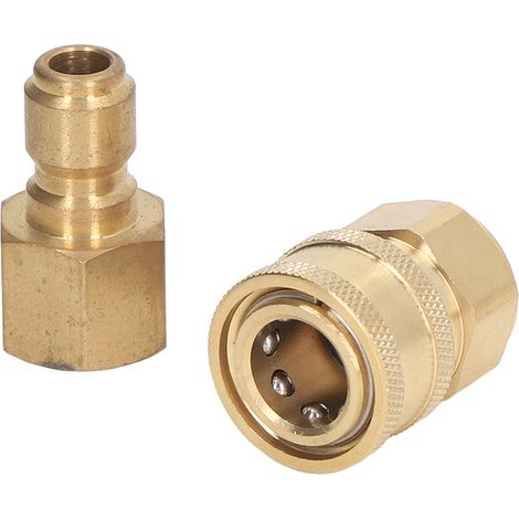 Raccords pour nettoyeur haute pression 5000 PSI, adaptateur de tuyau pour machine à laver, connecteurs mâle et femelle M18x1,5 mm, filetage femelle (fiche et prise). (1/5)